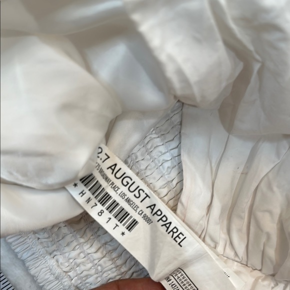 Pants Store White Ruched Tie Front Crop Top - Picture 5 of 11